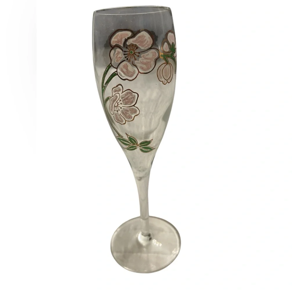 Perrier-Jouët Art Nouveau French Hand Painted Floral Champagne Flutes